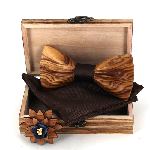 Wooden Bow Tie Set