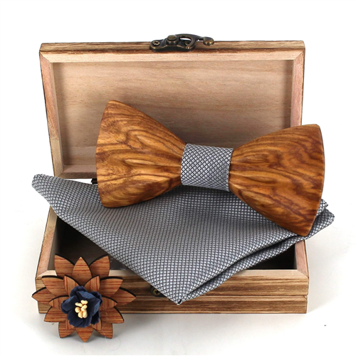 Wooden Bow Tie Set