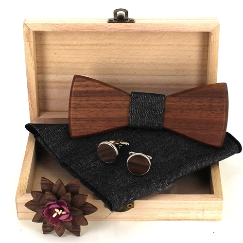 Wooden Bow Tie Set