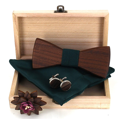 Wooden Bow Tie Set