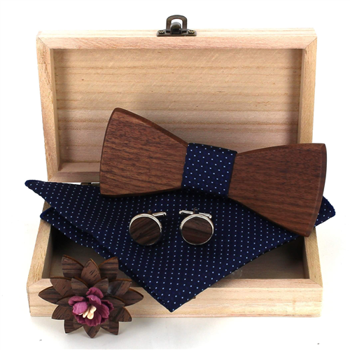 Wooden Bow Tie Set