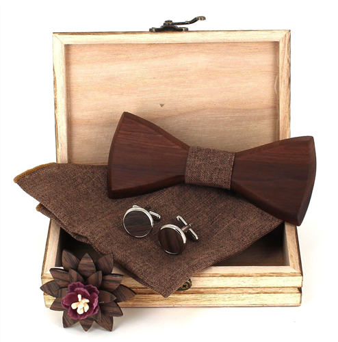 Wooden Bow Tie Set