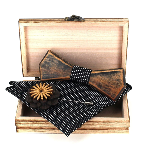 Wooden Bow Tie Set
