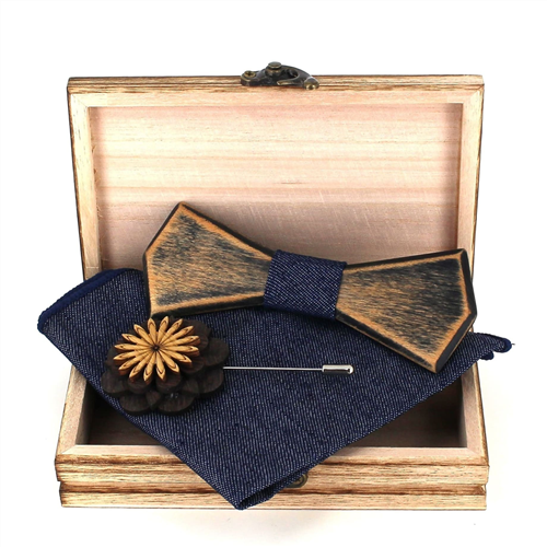 Wooden Bow Tie Set