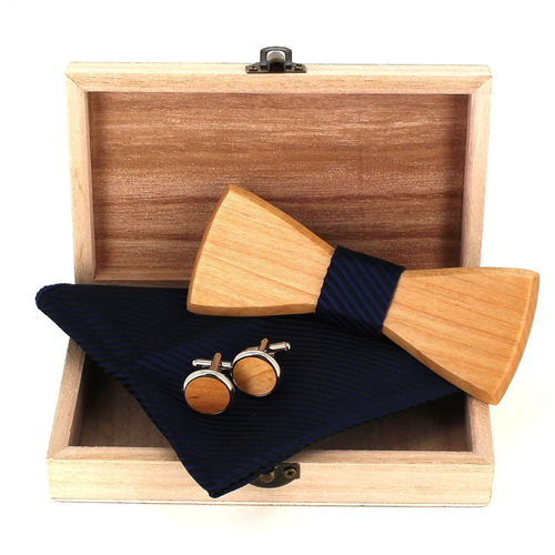 Wooden Bow Tie Set