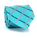 Turquoise Blue Checkered Tie