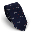 Narrow Tie with Retro Bicycles in Blue