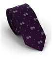 Narrow Tie with Retro Bicycles in Purple