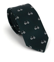 Narrow Tie with Bicycles in Green