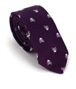 Narrow Purple Skull Tie