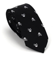 Narrow Black Skull Tie
