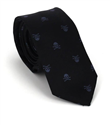 Narrow Black Skull Tie