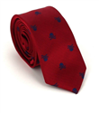 Narrow Red Skull Tie