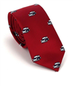 Narrow Red Car Print Tie