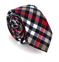 Narrow Multicolor Checkered Tie
