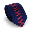 Narrow Tie with Vertical Blue Pattern
