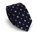 Navy Blue Floral Pattern Slim Tie