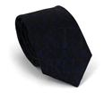 Navy Blue and Black Patterned Slim Tie