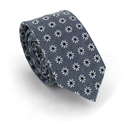 Narrow Floral Print Grey Tie