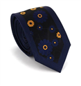 Narrow Tie with Blue Floral Print