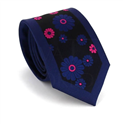 Narrow Tie with Blue Floral Print