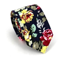 Navy Blue Floral Slim Tie