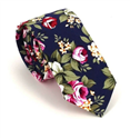 Navy Blue Floral Slim Tie