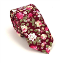 Burgundy Floral Slim Tie