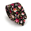 Narrow Black Floral Tie