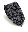 Narrow Black Floral Tie
