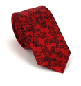 Narrow Red Floral Tie