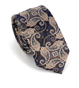 Blue and Gold Narrow Paisley Tie