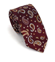 Narrow Burgundy Paisley Tie