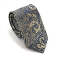Grey Paisley Slim Tie