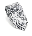Silver Grey Narrow Paisley Tie