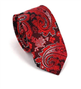 Narrow Red Paisley Tie