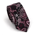 Burgundy Red Narrow Paisley Tie