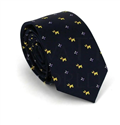 Navy Blue Narrow Tie with Puppies