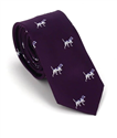 Purple Narrow Dog Print Tie