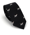 Narrow Black Dog Print Tie