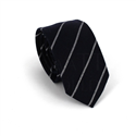Narrow Black and White Striped Tie