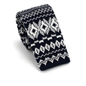 Winter Print Blue Knit Tie