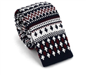 Winter Pattern Blue Knit Tie