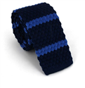 Blue Knit Tie with Blue Stripes