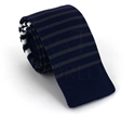 Blue Knit Tie with Fine Stripes