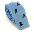 Light Blue Skull Knit Tie