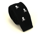 Black Skull Knit Tie