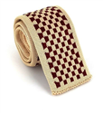 Beige and Burgundy Checkered Knit Tie