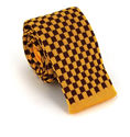 Golden and Brown Checkered Knit Tie