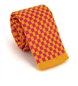 Golden and Pink Checkered Knit Tie